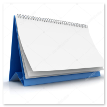 Agende e calendari colorati su una scrivania